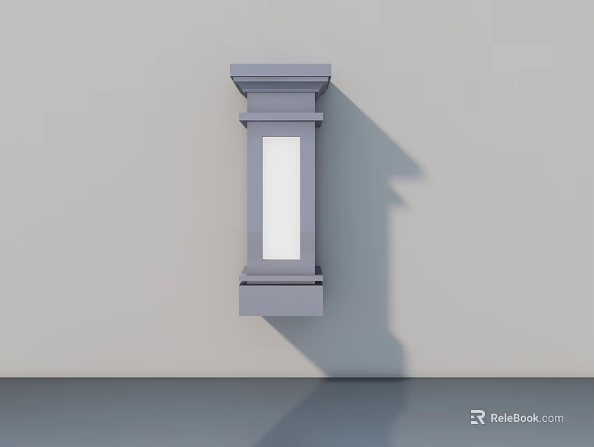 Gray Swing Door With Minimalist Design And White Panel Wall Mounted 3d model