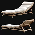 Modern Lounge Chair With Wooden Frame And Soft White Padded Cushion Design