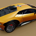 Sporty Yellow Sports Car With 63 Logo And Racing Stripes