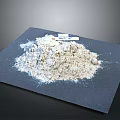 Food Grade White Powder Ingredient with Small Package on Dark Surface