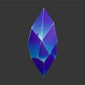 Blue And Purple Polyhedral Crystal With Glossy Surface And Dark Background 3d model