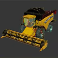 Yellow Combine Harvester With Black Top And Cutting Platform For Agriculture