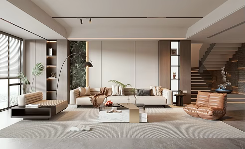 modern living room 3d model