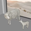 White Reptile And Juvenile Standing By Window With Snowy View Outside