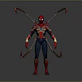 Spider Man Character In Red And Blue Suit With Mechanical Arms