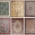 Square Rugs With Various Patterns And Different Colors For Home Decoration 3d model