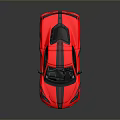 Red Two Door Sports Car With Black Stripes Sleek Design And Black Wheels