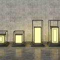 Modern Outdoor Lights With Square Metal Frame And Glass Panel For Garden Use