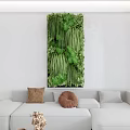 Living Plant Wall In Modern Living Room Interior With White Wall And Sofa Decor