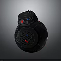 Modern Spherical Electronic Appliance With Blue Red Indicators Top Sensor And Grille Pattern 3d model