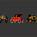 Classic Design Electric Toys Including Vintage Cars Bikes With Red Yellow Accents