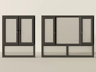 Modern windows casement windows floor-to-ceiling windows bay windows glass windows 3d model