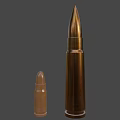 Copper Colored Bullets in Large and Small Sizes for Weapon Ammunition