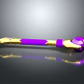 Ornate Purple Scepter With Golden Tip Accents And Shiny Purple Orb