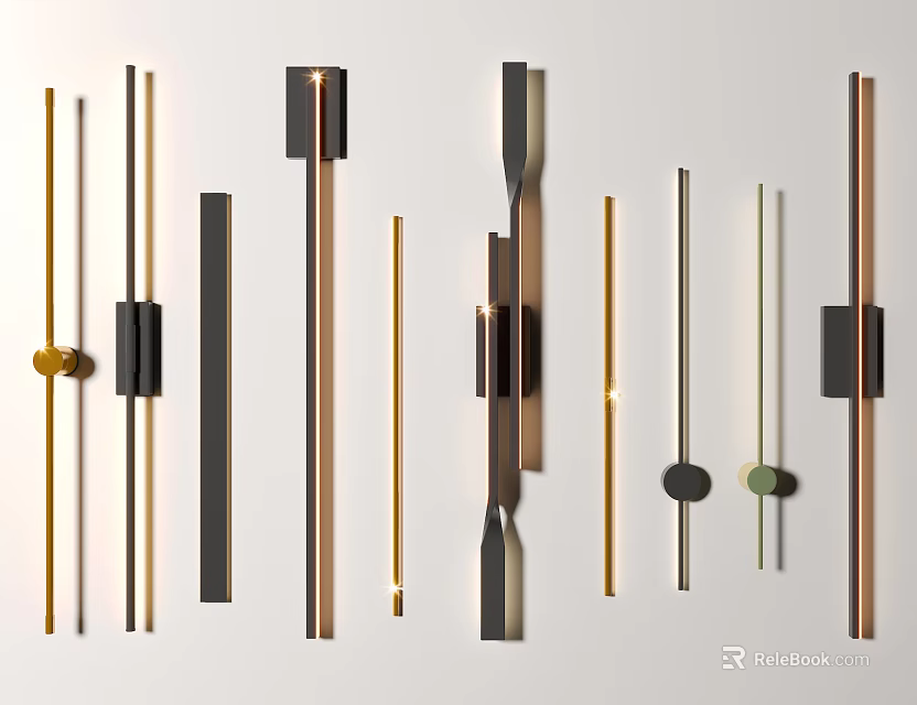 Modern Wall Lamps With Sleek Metal And Geometric Designs For Home Decoration 3d model 