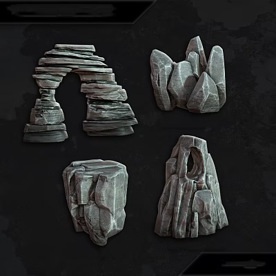 modern rock 3d model