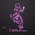 Elegant Neon Lamp Lighting Combination Featuring Pink Female Silhouette Design For Home Decor