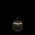 Modern Multi Tiered Chandelier With Golden Metal Frames And Transparent Crystal Strips