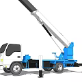 Truck Mounted Aerial Work Utility Vehicle With Extended Boom And Blue Platform