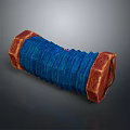 Industrial Cylindrical Equipment With Blue Striped Body And Brown Ends