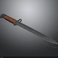 Classic Weapon With Red Handle Silver Sharp Blade And Metal Guard Design 3d model