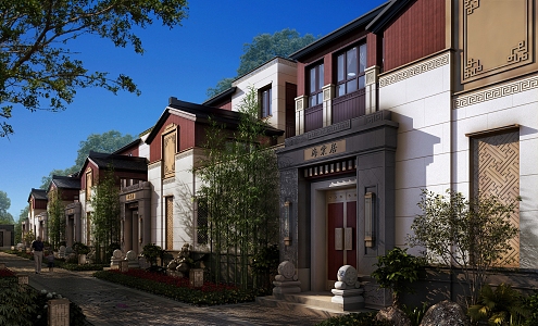 New Chinese-style townhouse 3d model