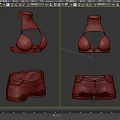 Blue Fitted Top And Shorts Set With Sleek Unique Cut Design Shown In Various Angles