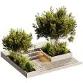 Modern Garden Landscape Design With Lush Trees Steps And Paved Ground