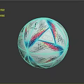 Colorful Soccer Ball Design With Blue Pink Stripes And White Surface