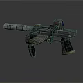 Futuristic Sci Fi Gun With Scope Barrel Tactical Grip And Metallic Finish
