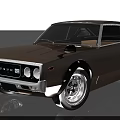 Brown Vintage Sports Car With Streamlined Body And Silver Alloy Wheels
