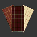Three Chocolate Blocks Featuring Red Dark Brown And White Color Varieties 3d model