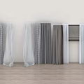 Gray And White Curtain Panels With Sheer Layers In Modern Room Interior