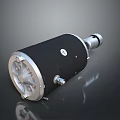 Industrial Black Cylindrical Electric Motor Featuring Silver End Cap And Metal Shaft
