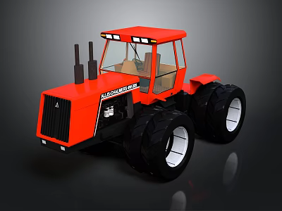 Red Case IH Tractor With Large Tires Black Grille And Cab Design 3d model