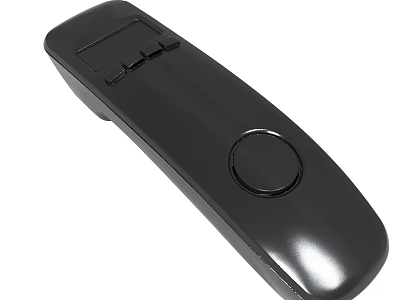 Black Plastic Remote Control With Circular Button And Simple Design For Electronics 3d model
