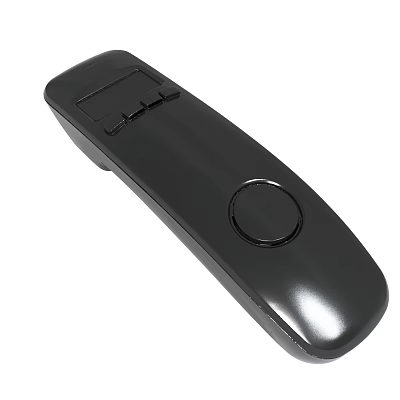 Black Plastic Remote Control With Circular Button And Simple Design For Electronics 3d model