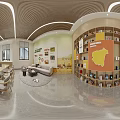 Modern Government Service Hall With Multiple Service Windows And Convenience Service Center Seats