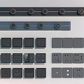 Modern Switch Panels with Various Designs Black and Gray Colors Socket and Button Functions 3d model