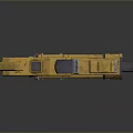 Yellow Futuristic Weapon With Detailed Mechanical Structure And High Tech Design