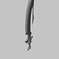 Decorative Sword With Ornate Metallic Carvings And Intricate Details On Hilt And Blade