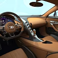 Bugatti Car Interior Featuring Control Knobs And Brand Logo Design 3d model