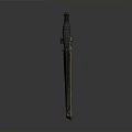 Two Military Knives One With Camouflage Sheath And Another With Black Handle On Gray Background