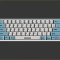 Modern Mechanical Keyboard With Blue White Yellow Keycaps For Computer Typing And Gaming