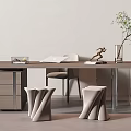 Modern desk chair desk chair combination 3d model