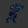Lava Monster Mythical Creature Character With Black Body And Orange Lava Veins