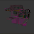 Industrial Equipment Structure With Multi Level Platforms Metal Stairs And Grating