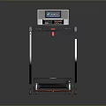 Modern Black Treadmill With Digital Display Screen And White Handrails 3d model