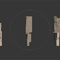 Ancient Architectural Elements Model With Doors Windows Columns And Details