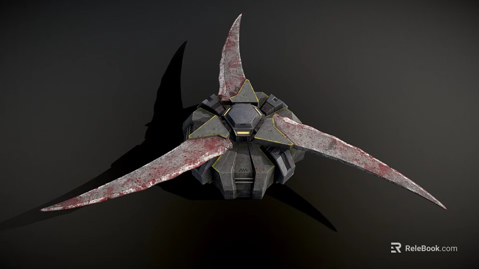 Industrial Equipment With Mechanical Geometric Design Gray Metallic Body And Bladed Components 3d model 